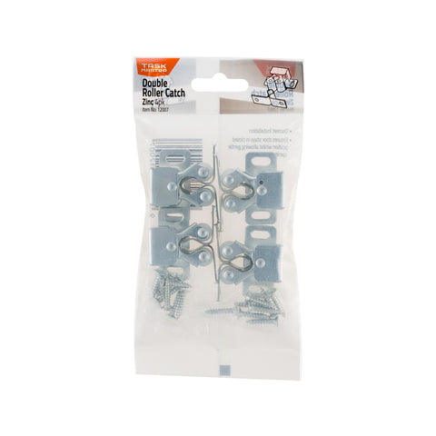 Taskmaster Zinc Double Roller Catch 4 Pack