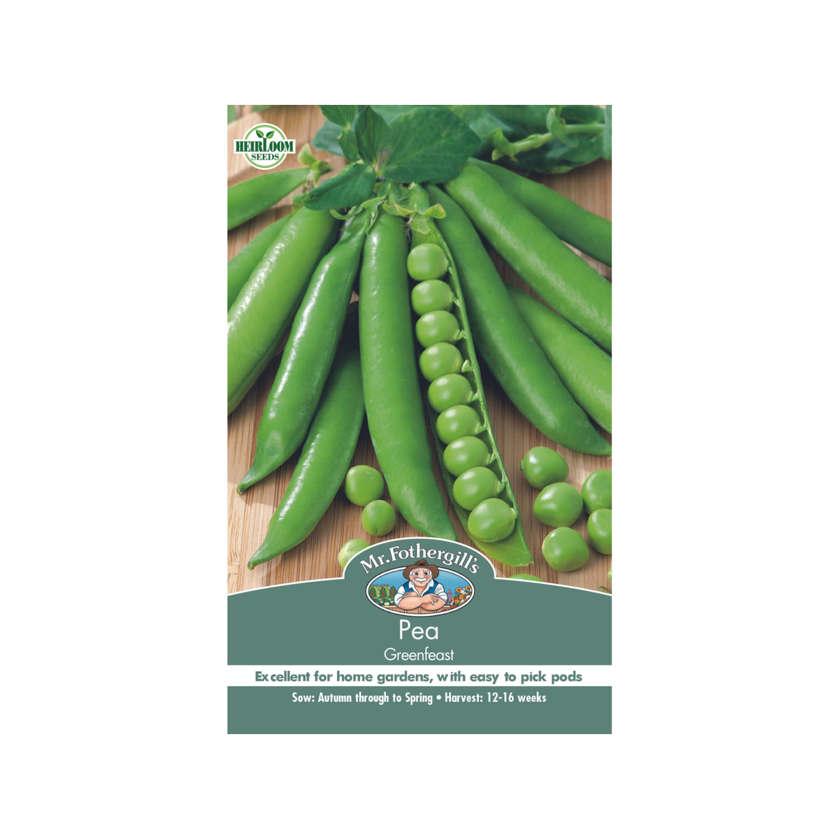Mr Fothergill Greenfeast Pea Seeds - 14 Weeks - Hardy - Ideal for Freezing - SuperSaverAU - view 1