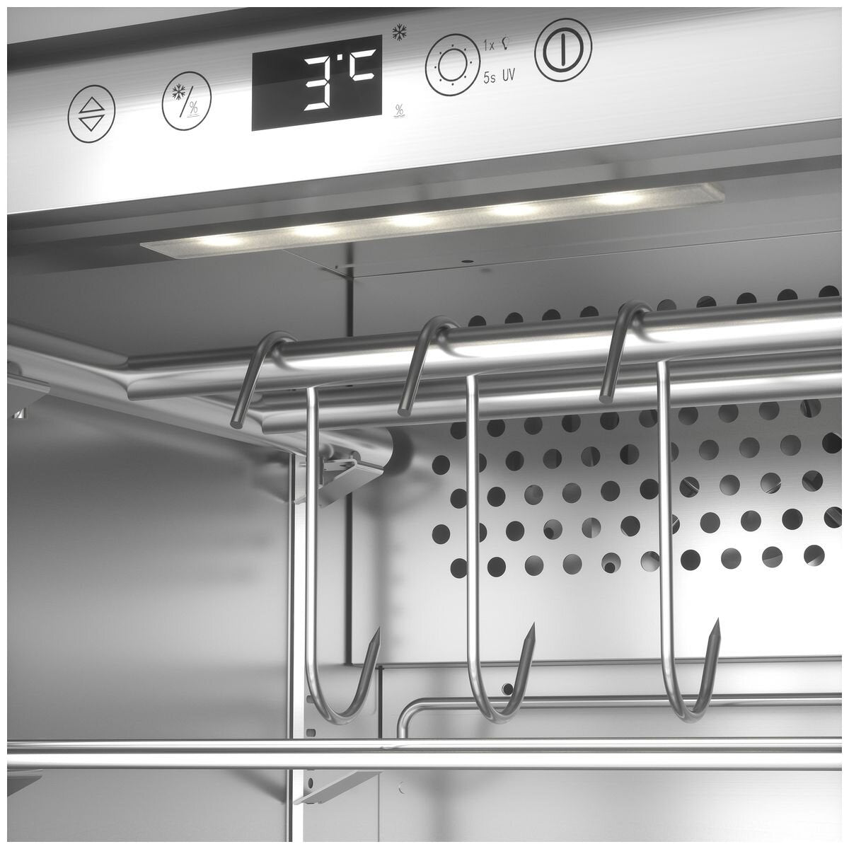 Caso Design 63L dry aged meat cabinet - stainless steel, humidity control, UV protective glass - DA-689
