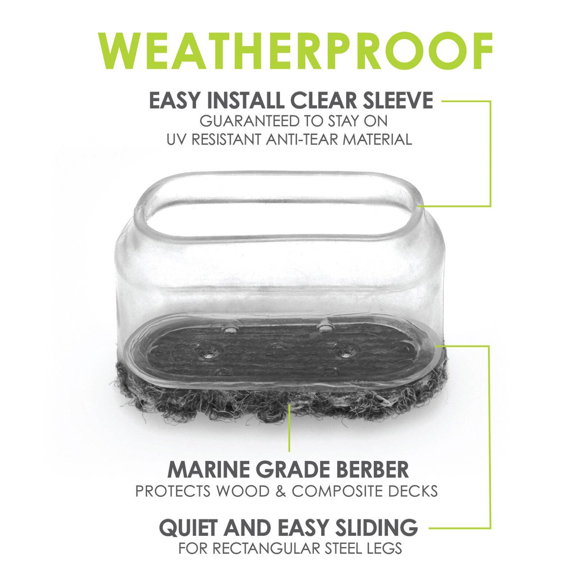 Slipstick 16 x 44mm Clear Rectangle Sleeve Outdoor Berber Floor Protector 8 Pack