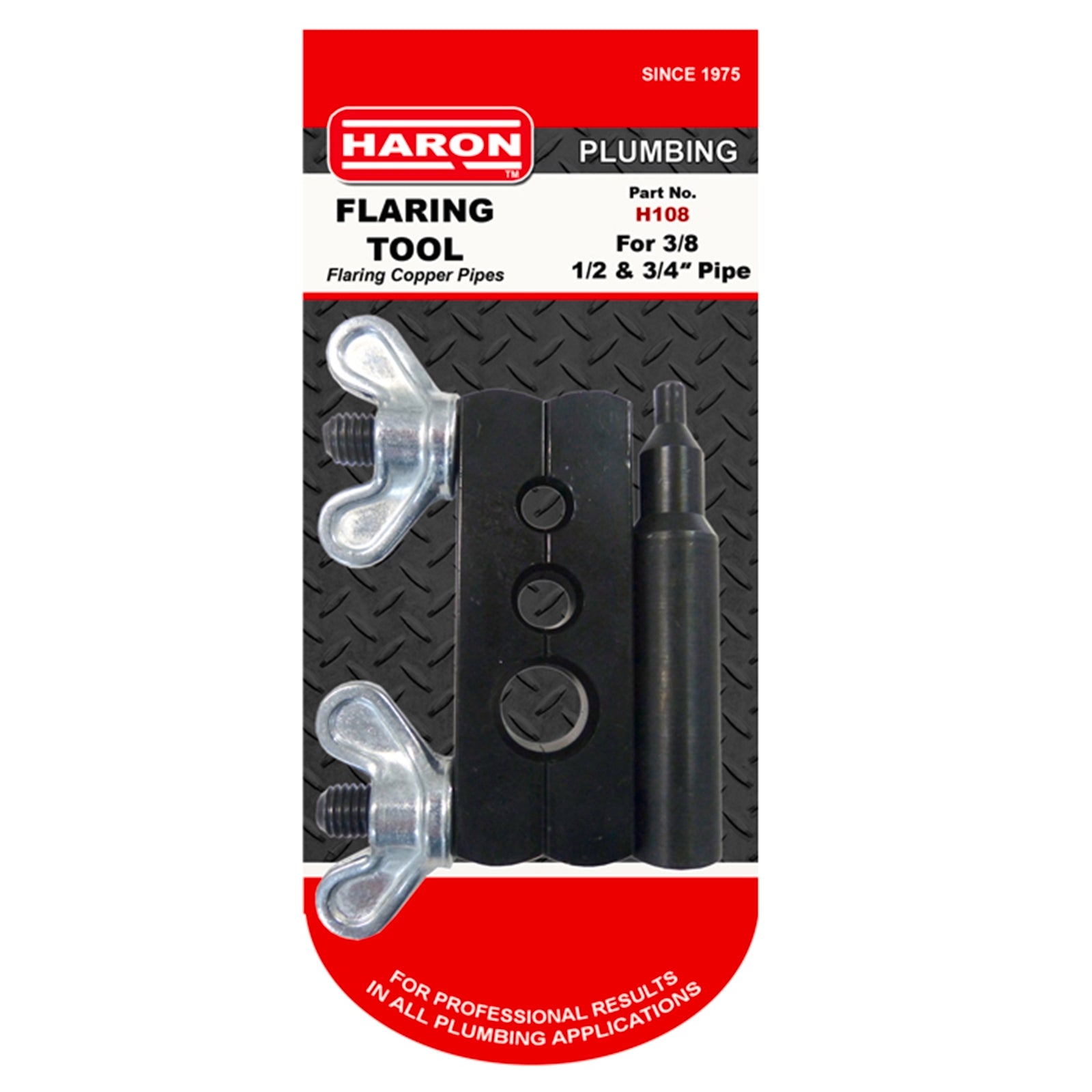 Haron Pipe Flaring Tool 3/8", 1/2" and 3/4" - Steel, Wing Nut Clamp
