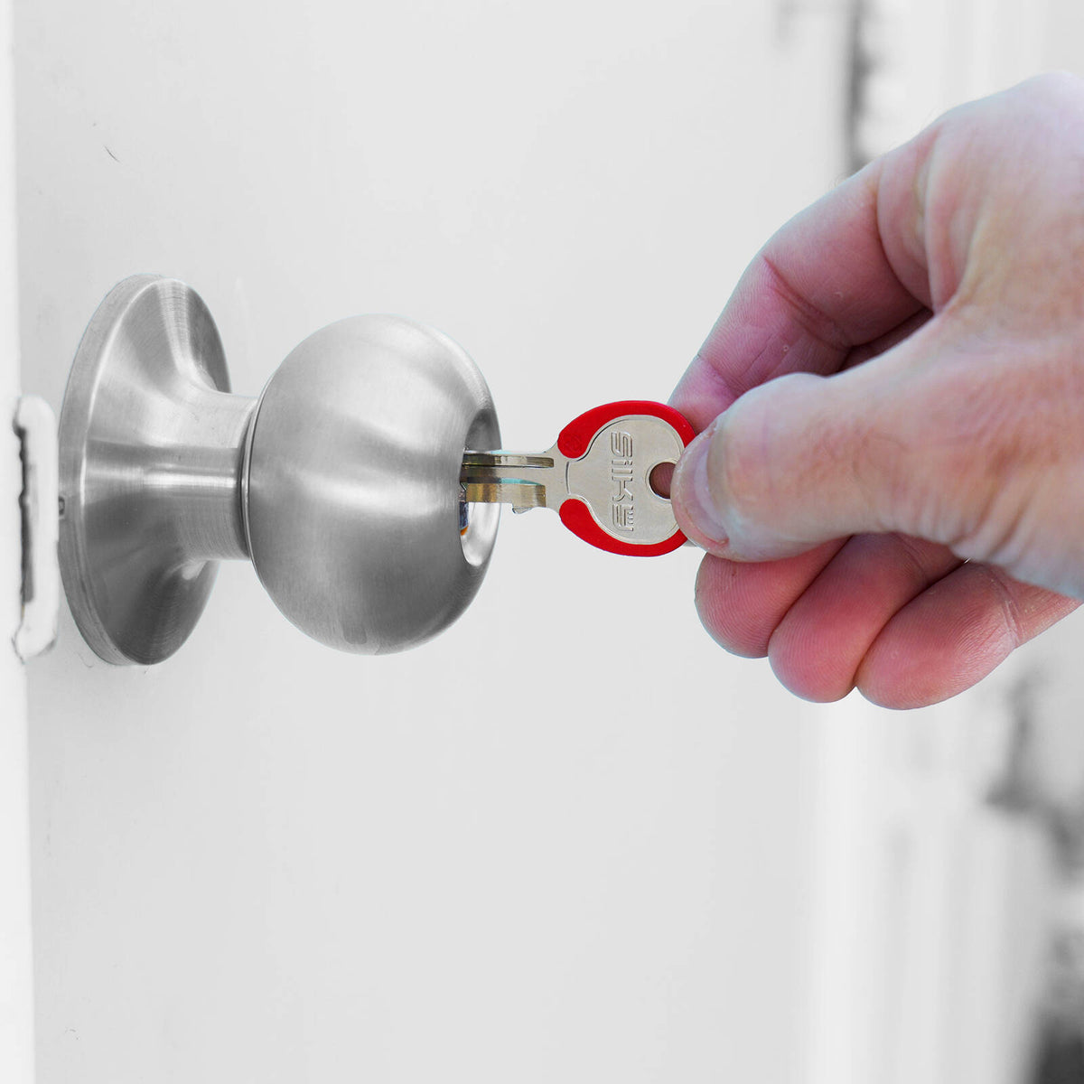 EHI LW4 Red Specialty Silky Key, Nickel Plated Brass & Rubber, for Key Cutting