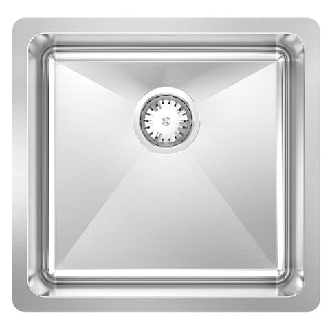 Abey 45L single inset stainless steel laundry tub with overflow - satin finish - LT120