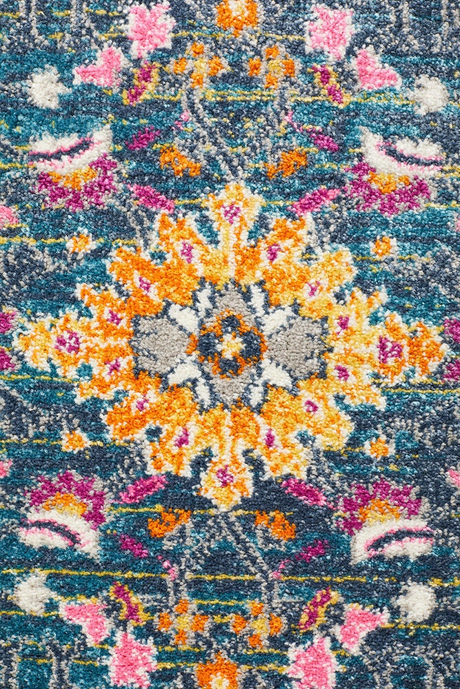 Rug Culture Babylon Medium Blue Runner Rug 300X80CM - Power Loomed Polypropylene - BLN-210-BLUE-300X80