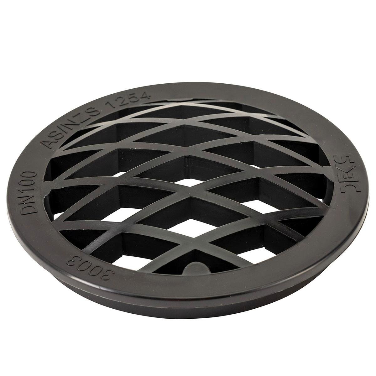 Deks Domed Grate - 100mm - PVC - Black Push-Fit - SuperSaverAU - view 1
