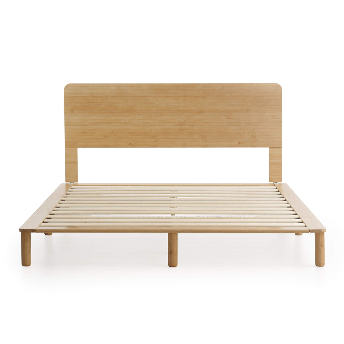 Zinus Arden queen bamboo bed frame - natural finish, slatted foundation, built-in headboard - AU-FPWNH2-08Q