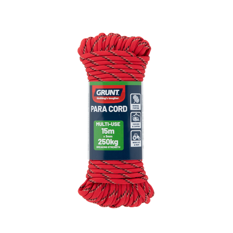 Grunt 3mm x 15m Braided Polypropylene Para Cord 250kg