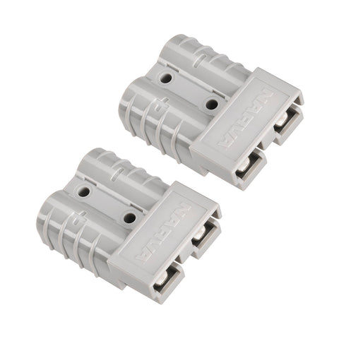Narva 50A Grey Heavy-Duty Connector Housing with Copper Terminals - 2 Pack