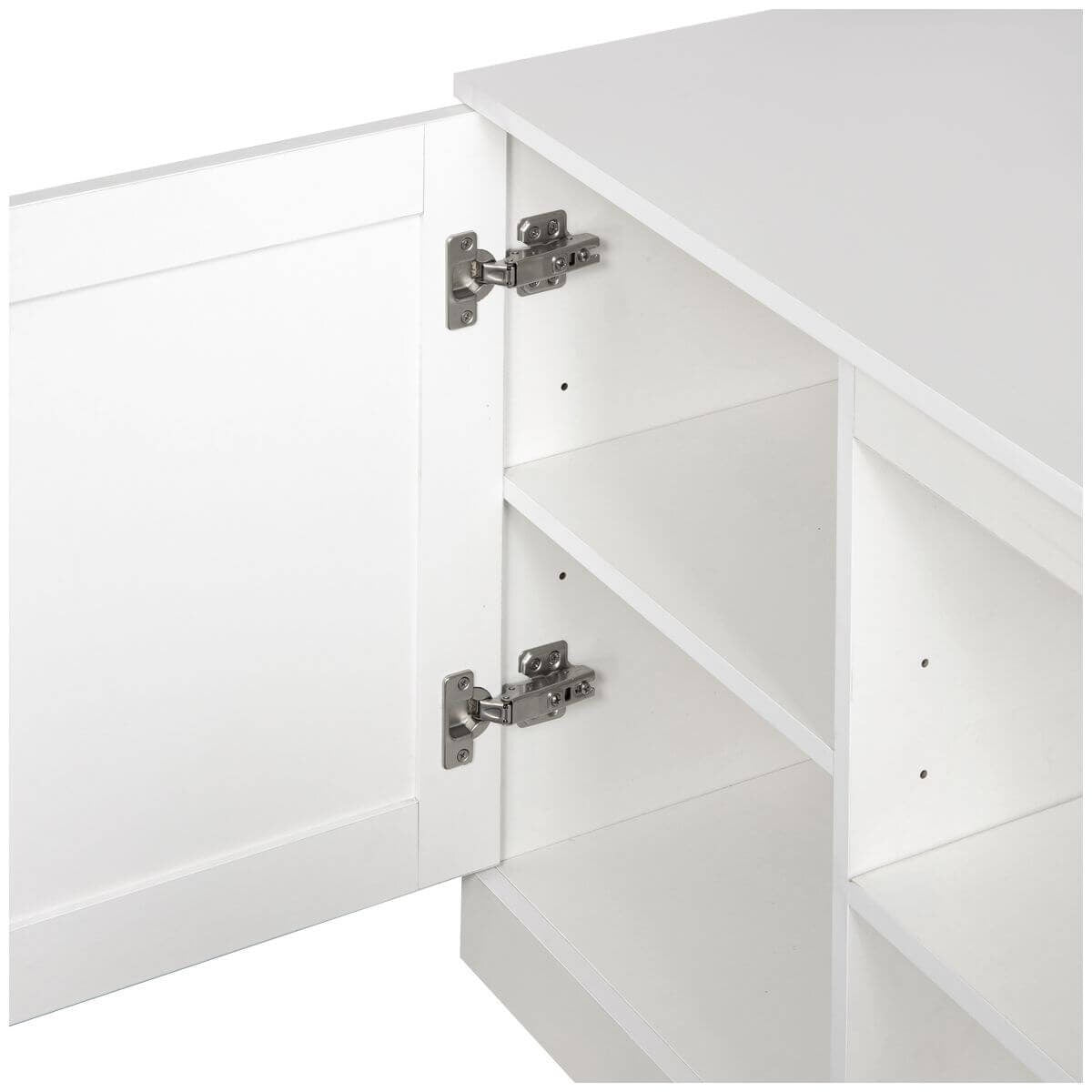 Zinus Bennett 147cm TV Cabinet - White - Fits TVs Up to 65 Inch - Three Adjustable Shelves - AU-UTOTV2-16W