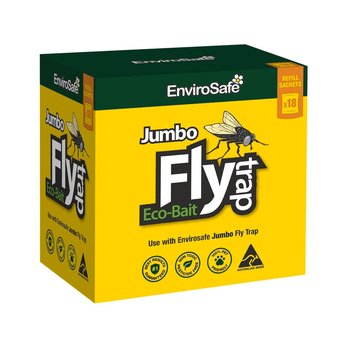 EnviroSafe Jumbo Fly Attractant Refill 18 Bulk Pack 1L Powder Outdoor
