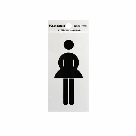 Sandleford 100 x 50mm Ladies Symbol Silver Self Adhesive Sign