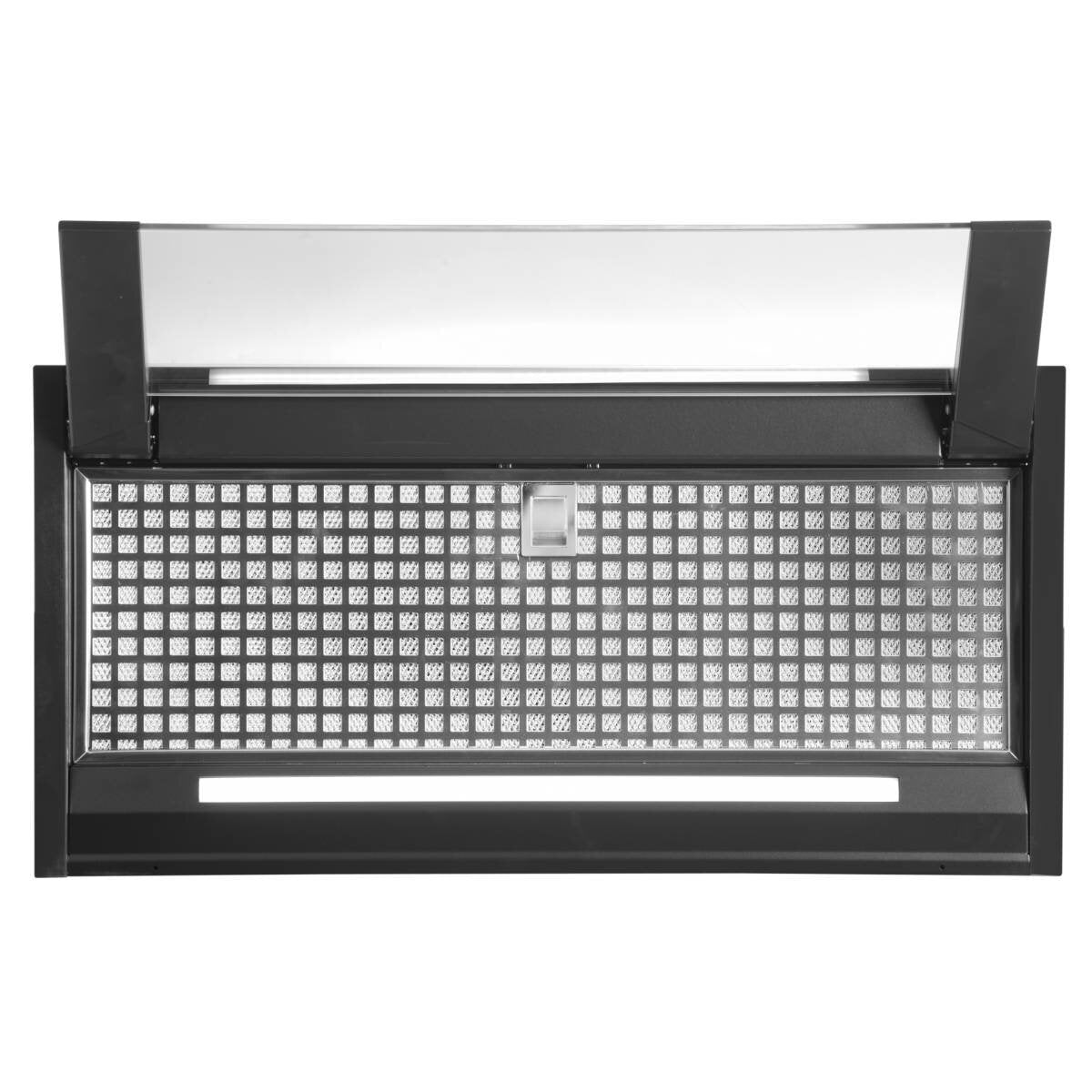 Artusi 60cm Concealed Rangehood - Matte Black Glass Fascia - 714m³/h, 3 Fan Speeds - WUM60B