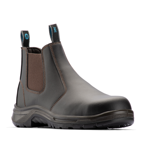 Bata Industrials Brown Meteor Pull On Safety Boot UK Size 10 - Steel Toe - Slip Resistant - Oil & Heat Resistant - SuperSaverAU - view 1
