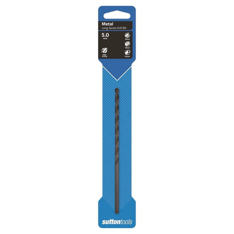 Sutton Tools 5.0mm Long Series Jobber Drill Bit M2 HSS Fast Chip Removal - SuperSaverAU - view 1