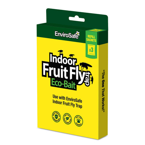 EnviroSafe Fruit Fly Attractant Refill 3 Pack Indoor Fruit Fly Trap Bait