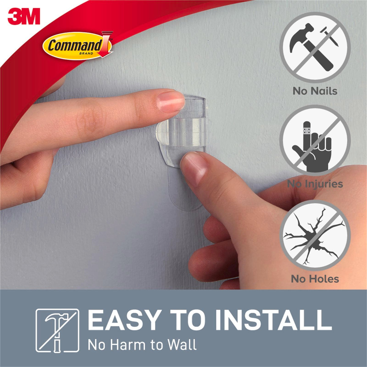 Command Clear Adhesive Round Cord Clips - 4 Pack, Cable Management