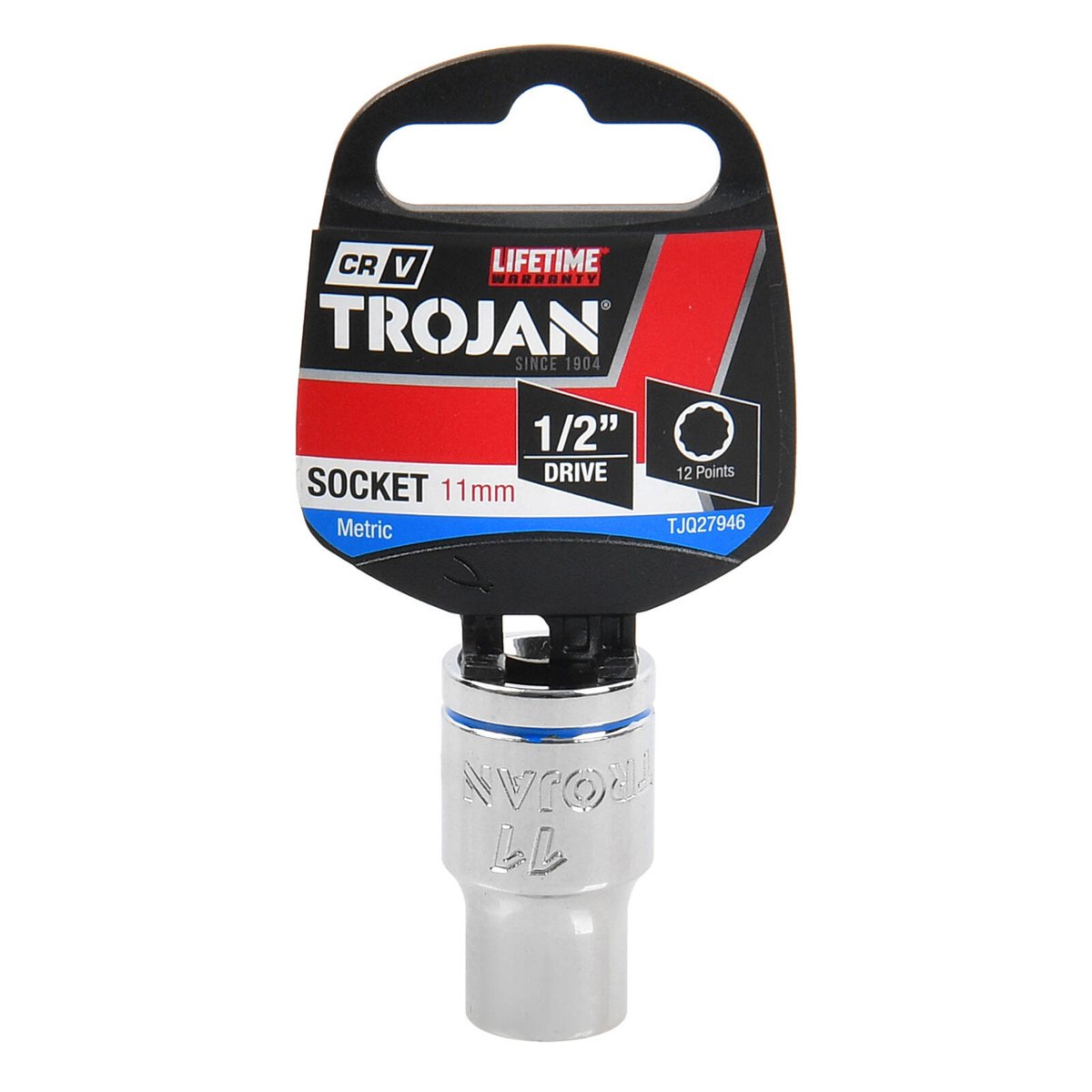 Trojan 11mm Socket 1/2" Drive - Chrome Vanadium - Durable - 12-Point Design - SuperSaverAU - view 2