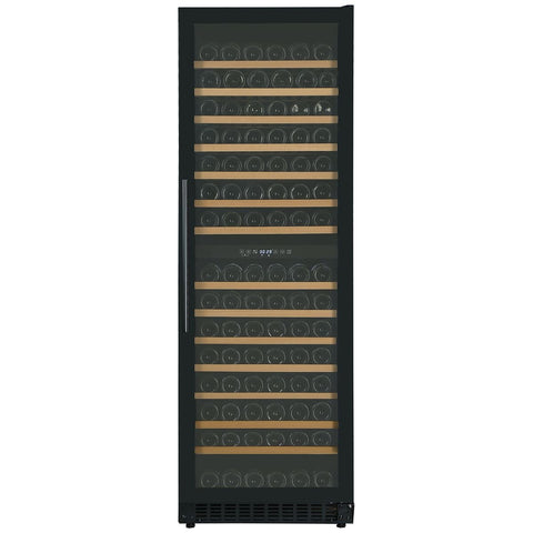 Cantina 171 Bottle Dual Zone Wine Cabinet - Black Glass Fascia - 14 Beech Shelves - CCWID171B