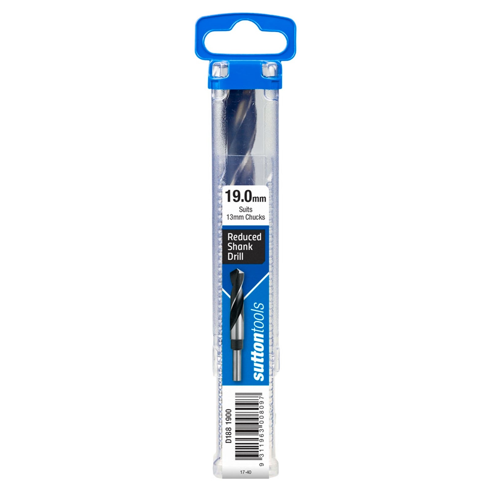 Sutton Tools 19 x 12.5mm Reduced Shank Jobber Drill Bit, M2 HSS, 86mm Depth