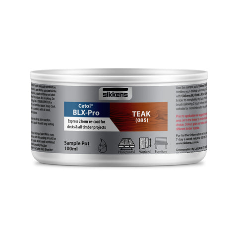 Sikkens Cetol BLX-Pro Teak Timber Stain 100ml - Water-Based UV Resistant Satin Wood Finish