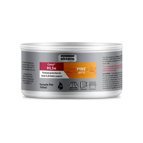 Sikkens Cetol HLSe Pine Timber Finish 100ml - Oil Based, Satin, UV Resistant Sample Tin