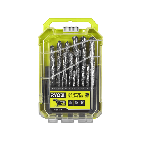 Ryobi 25 Piece Metric High Speed Steel Drill Bit Set 1.0mm - 13mm - SuperSaverAU - view 1