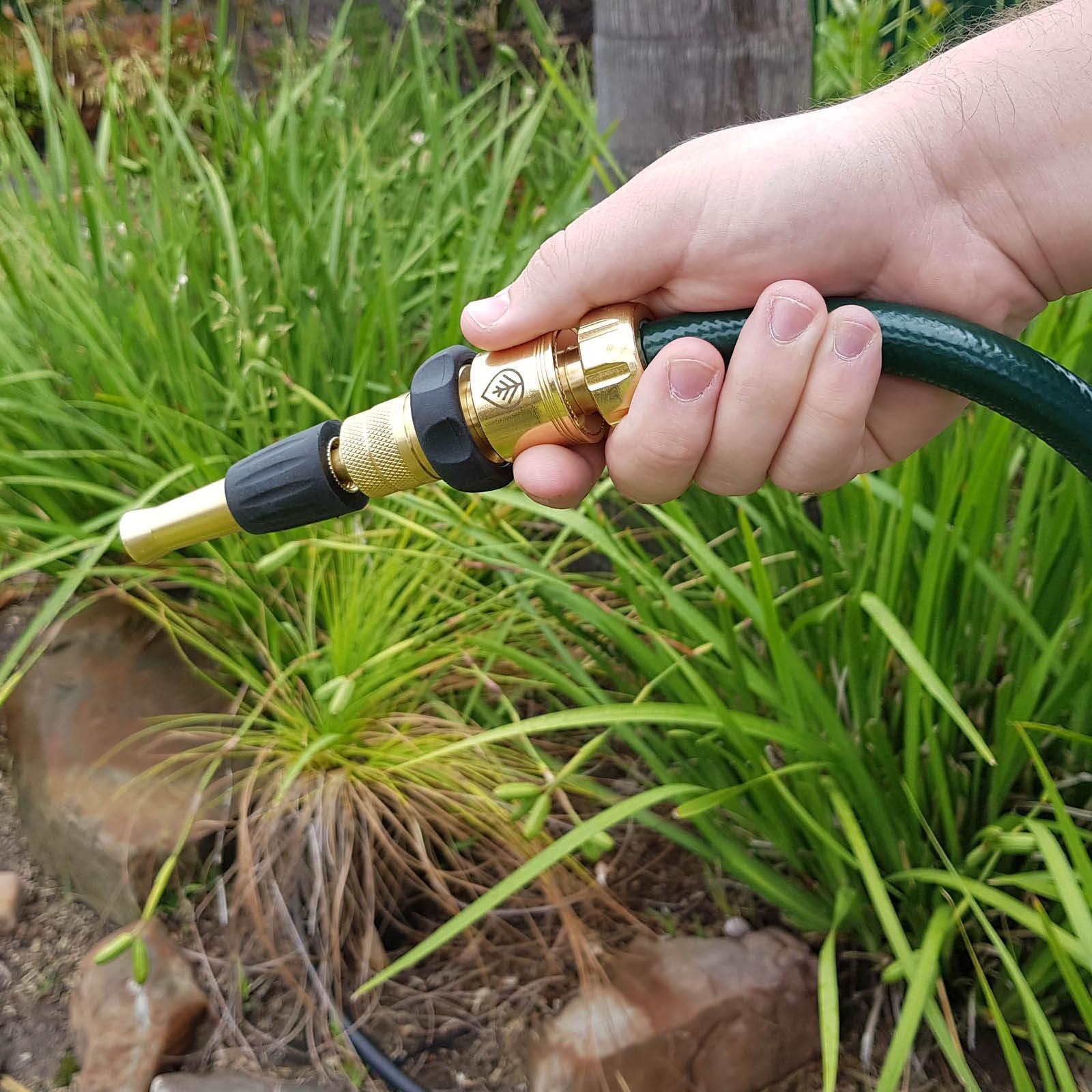 Pope 12mm Soft Grip Brass Nozzle, Adjustable Spray with Trigger Lock