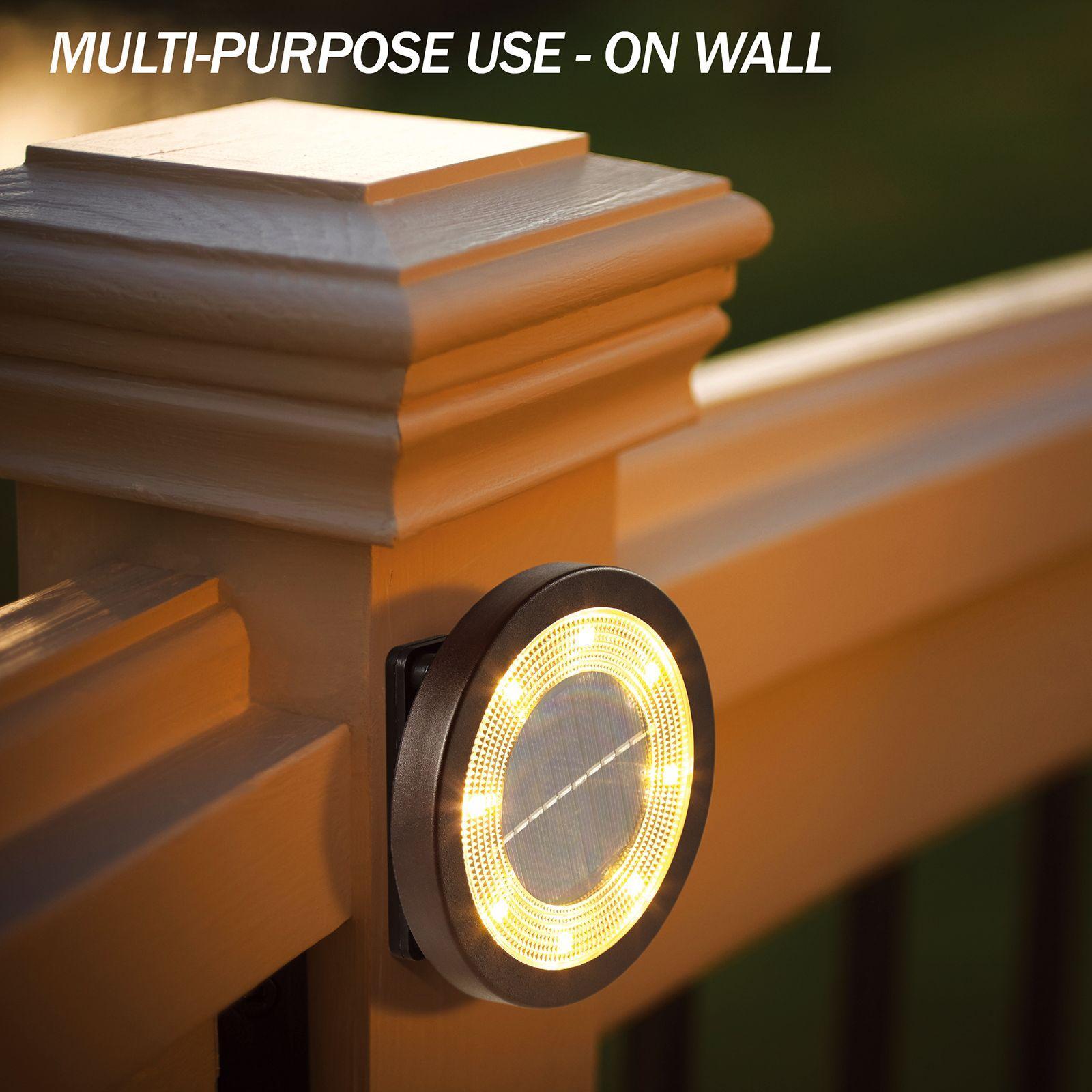 Luxzone LED Solar Disc Light 4 Pack 115.8mm Brown Weather Resistant Outdoor