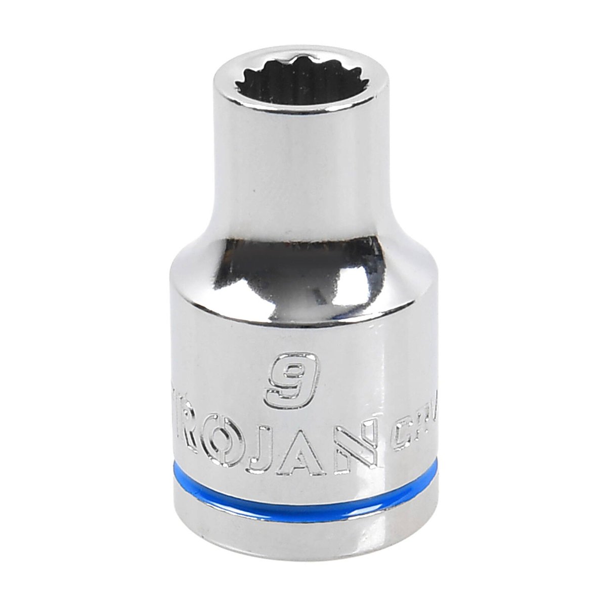 Trojan 9mm Socket 1/2" Drive, Chrome Vanadium 12 Point Metric