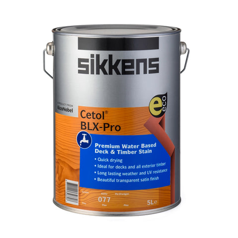 Sikkens Cetol BLX-Pro Pine Timber Stain 5L - Water-Based UV Resistant Satin Exterior Wood Finish