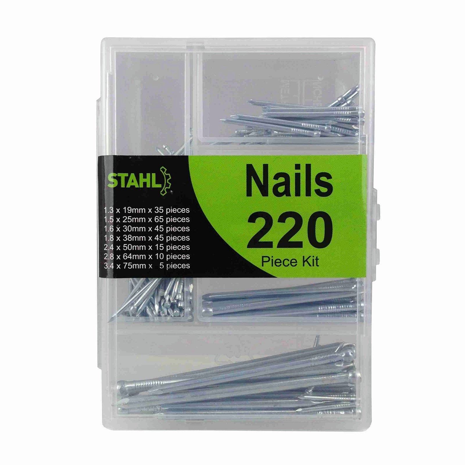 STAHL Handy Kit Assorted Nail Set - 220 Piece, Zinc Plated Carbon Steel