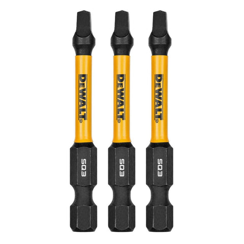 Dewalt Flextorq Screwdriver Bit 3 Pack - 57mm SQ3 - Impact Resistant - SuperSaverAU - view 1