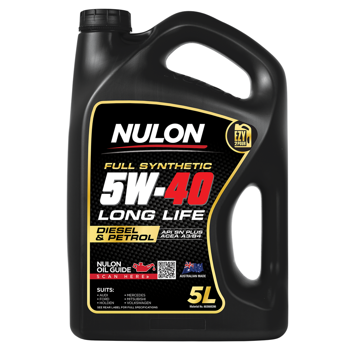 Nulon Full Synthetic Engine Oil - 5L 5W-40 Long Life - High Performance - SuperSaverAU - view 1