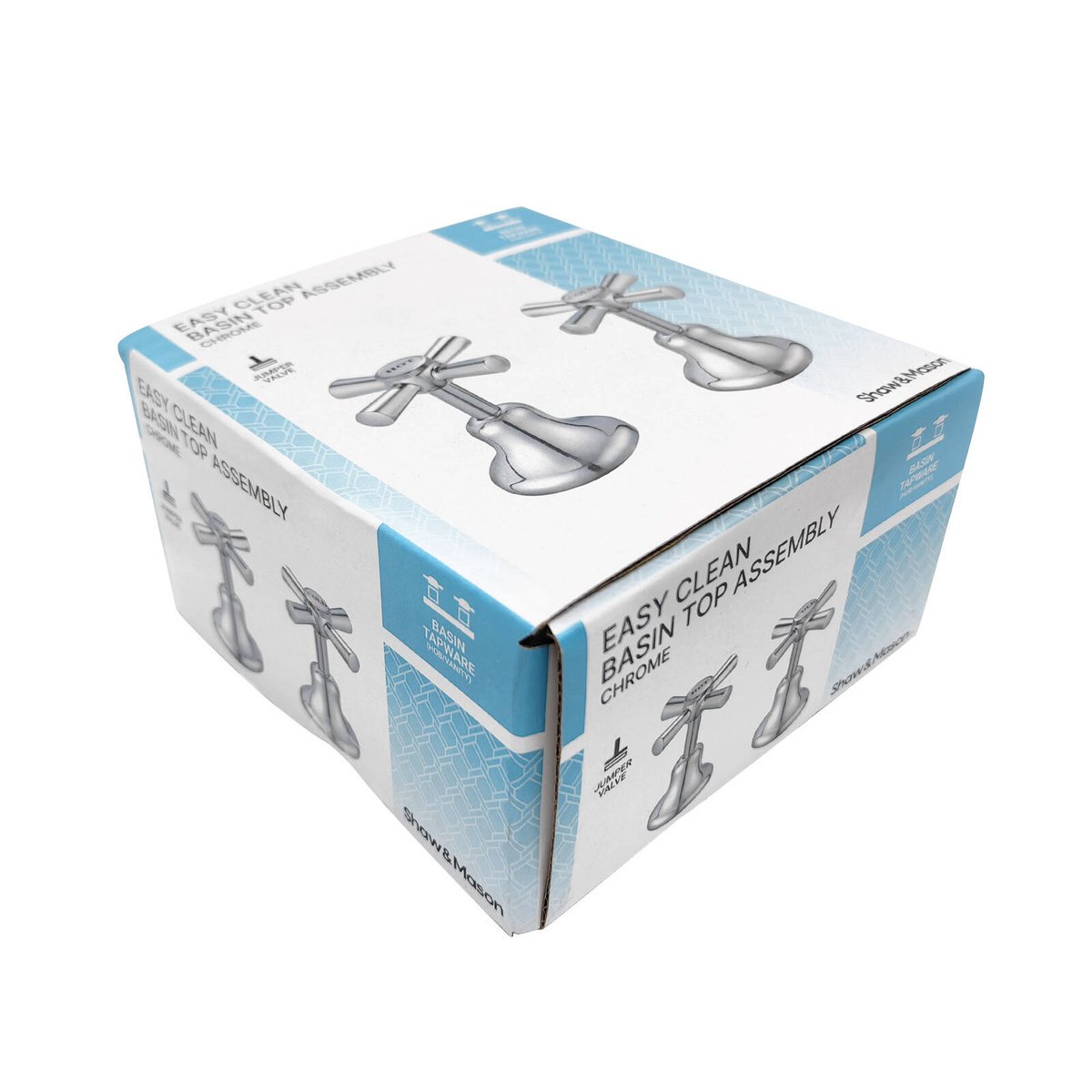 Shaw Mason Chrome Easy Clean Basin Top Assembly Pair - 67mm x 105mm - Durable - SuperSaverAU - view 2