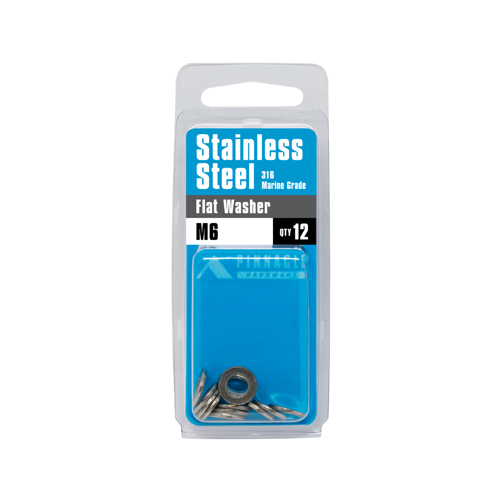 Pinnacle M6 Stainless Steel Flat Washers 12 Pack