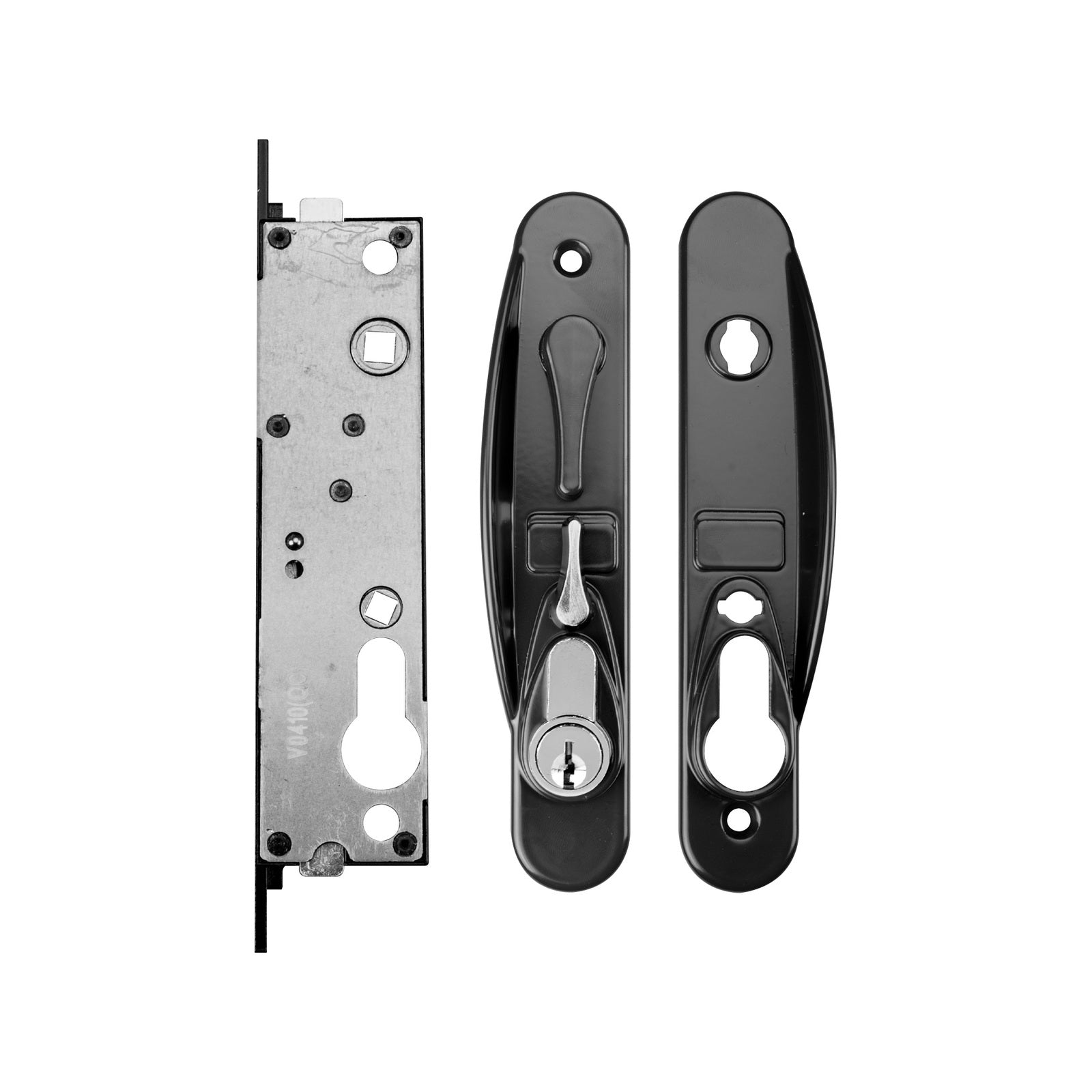 Rolltrak Sliding Screen Door Lock Black Alloy Powder Coated Keyed