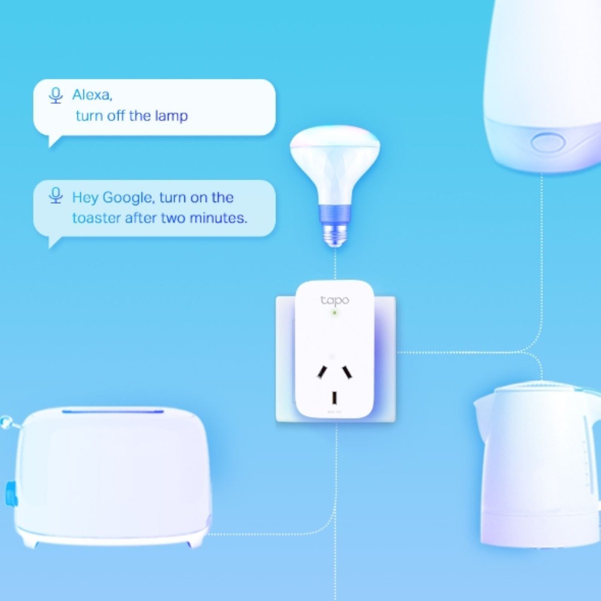 TP-Link Tapo Mini Wi-Fi Smart Plug With Energy Monitoring - 2 Pack, White