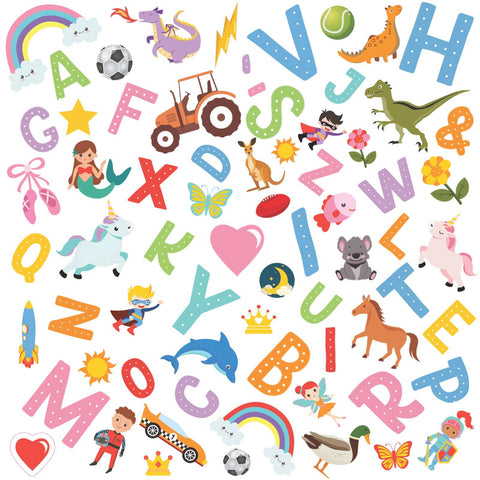 Numero Kids Vinyl Letter Kit Self-Adhesive Peel and Stick Decals
