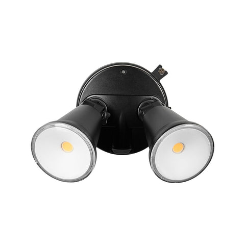 Brilliant Black Lamy DIY Twin Security Light - 1600 Lumens - Weather Resistant - Adjustable Heads - 330mm x 150mm x 120mm - SuperSaverAU - view 1