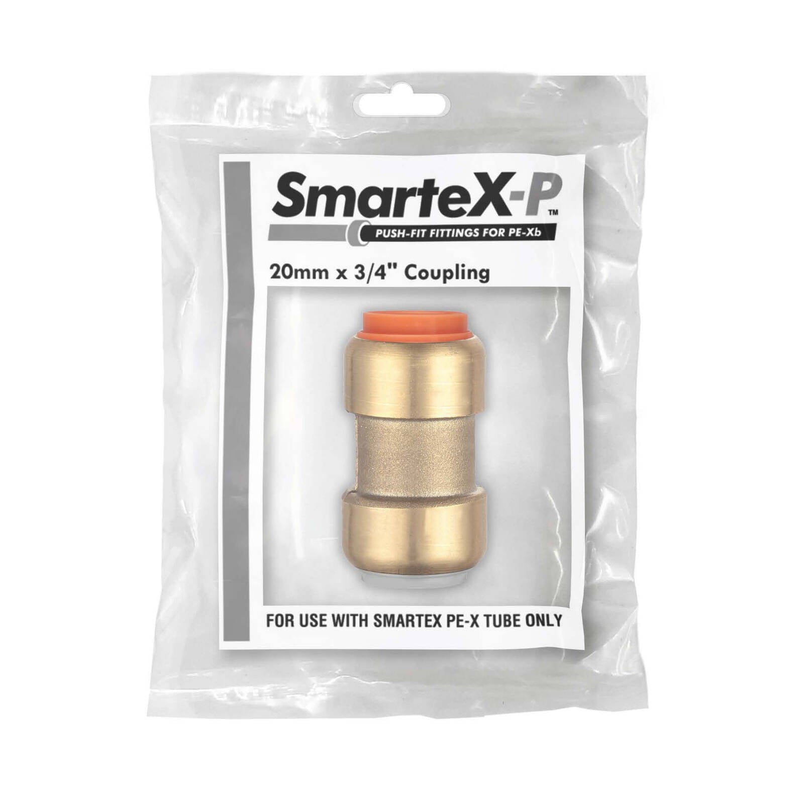 SmarteX-PEX Copper 20 x 20mm Conversion Coupling, Lead Free Brass Push-Fit
