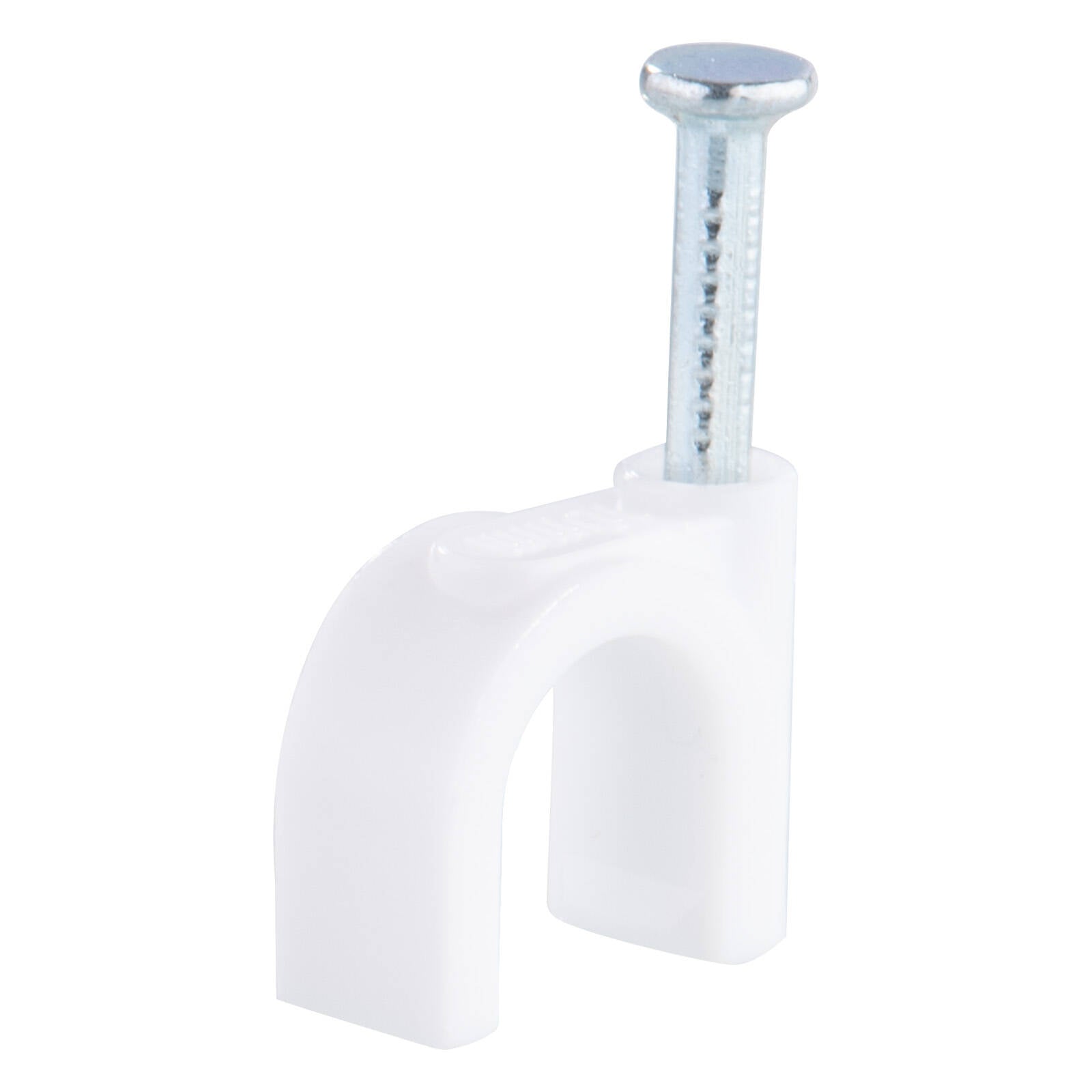 DETA 10mm White Round Cable Clips Plastic 100 Pack