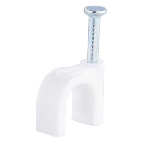 Deta 10mm White Round Cable Clips - 100 Pack - Durable Plastic - SuperSaverAU - view 1