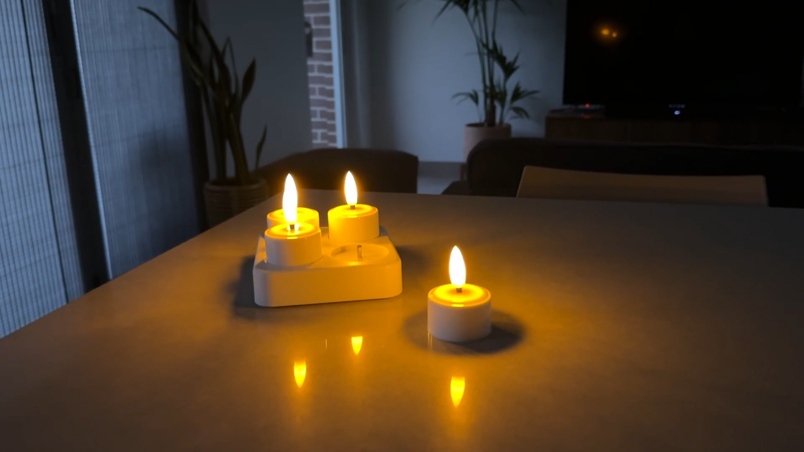 Lytworx USB Rechargeable Warm White LED Tea Lights - 4 Pack 70749