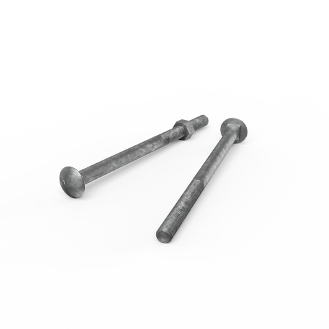 Zenith M12 x 200mm Hot Dip Galvanised Cup Head Bolt & Nut - 4.6 Grade Steel