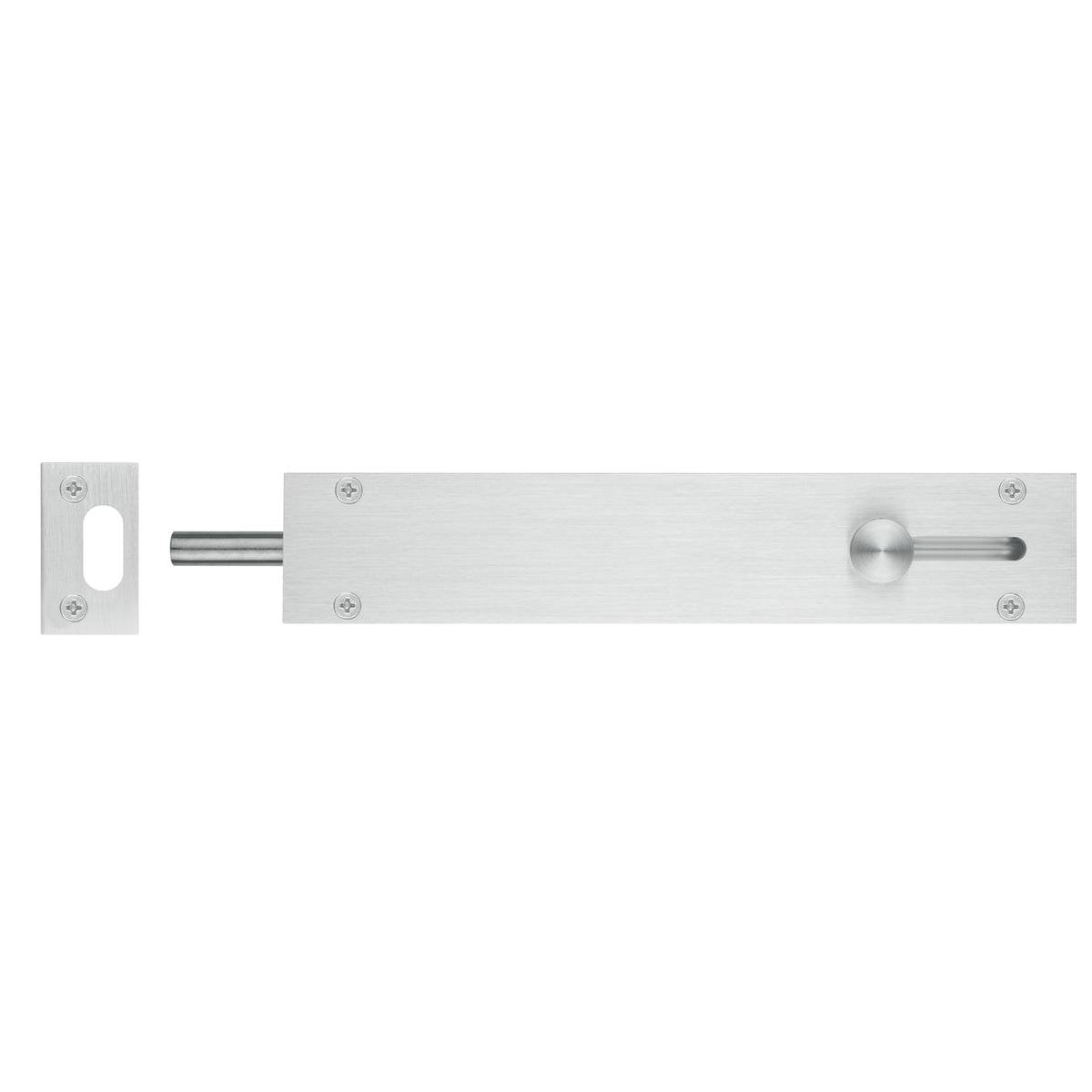 Delf Trade Door Drop Bolt 200mm Zinc Alloy Satin Chrome Modern Design - SuperSaverAU - view 1