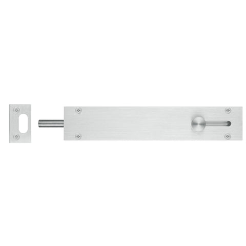 Delf Trade 200mm Satin Chrome Door Drop Bolt - Zinc Alloy