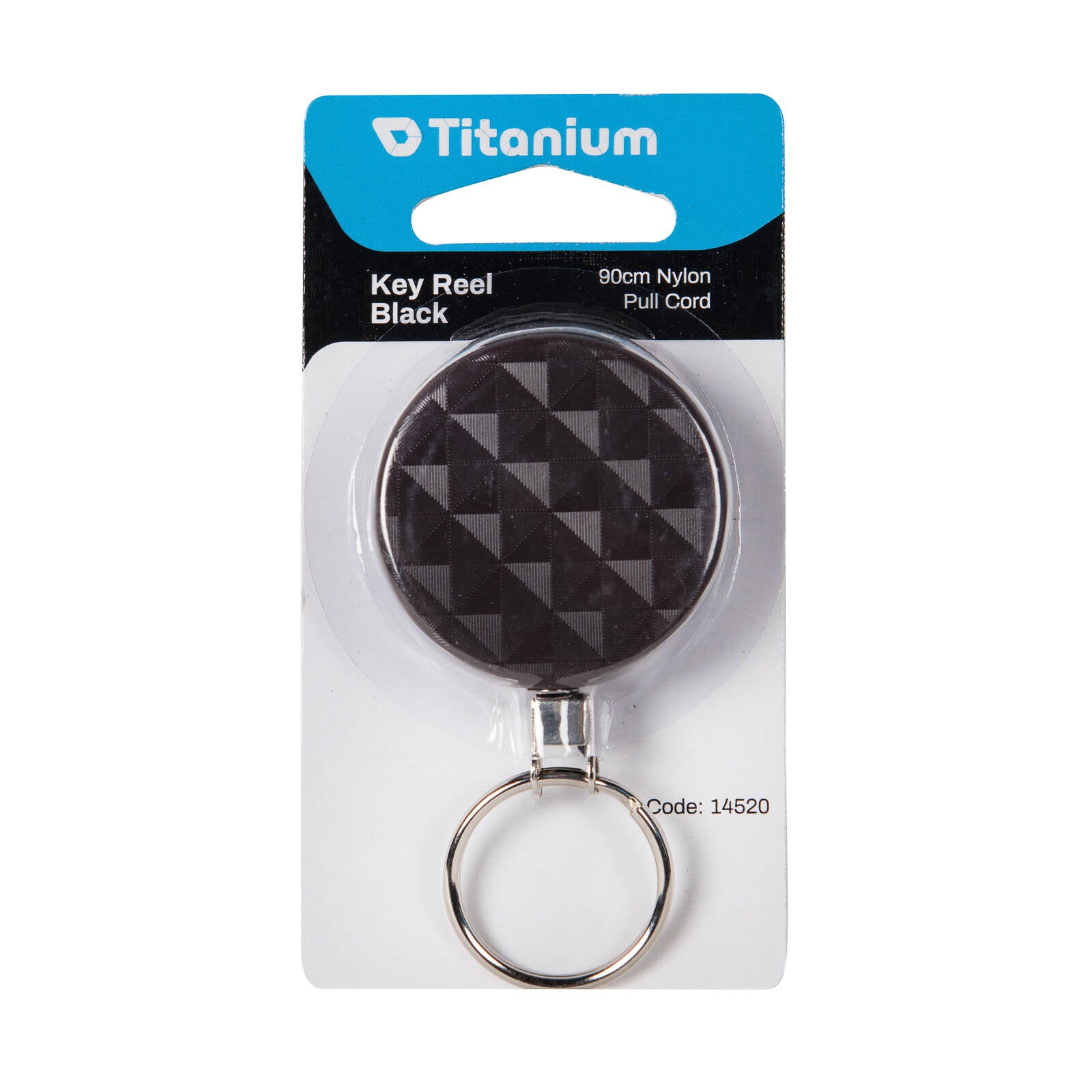 Titanium 900mm Pull Cord Key Reel - Nylon with Steel Clip