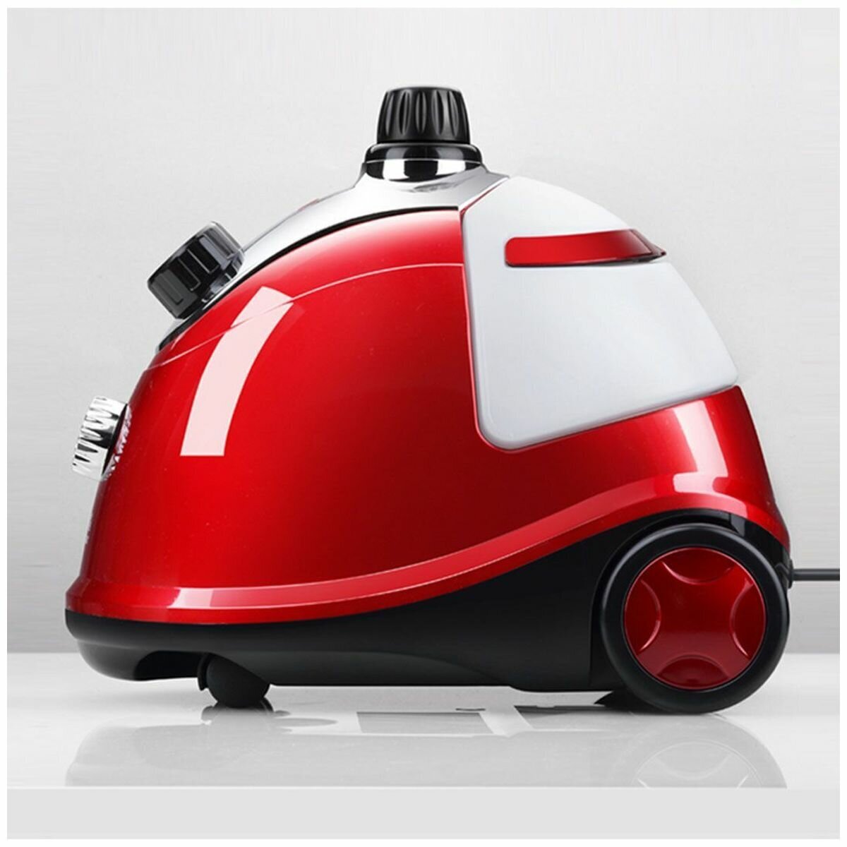 SOGA garment steamer - rotary on and off switch, thermostat and thermal fuse protection, red - GARMENTROUNDRED