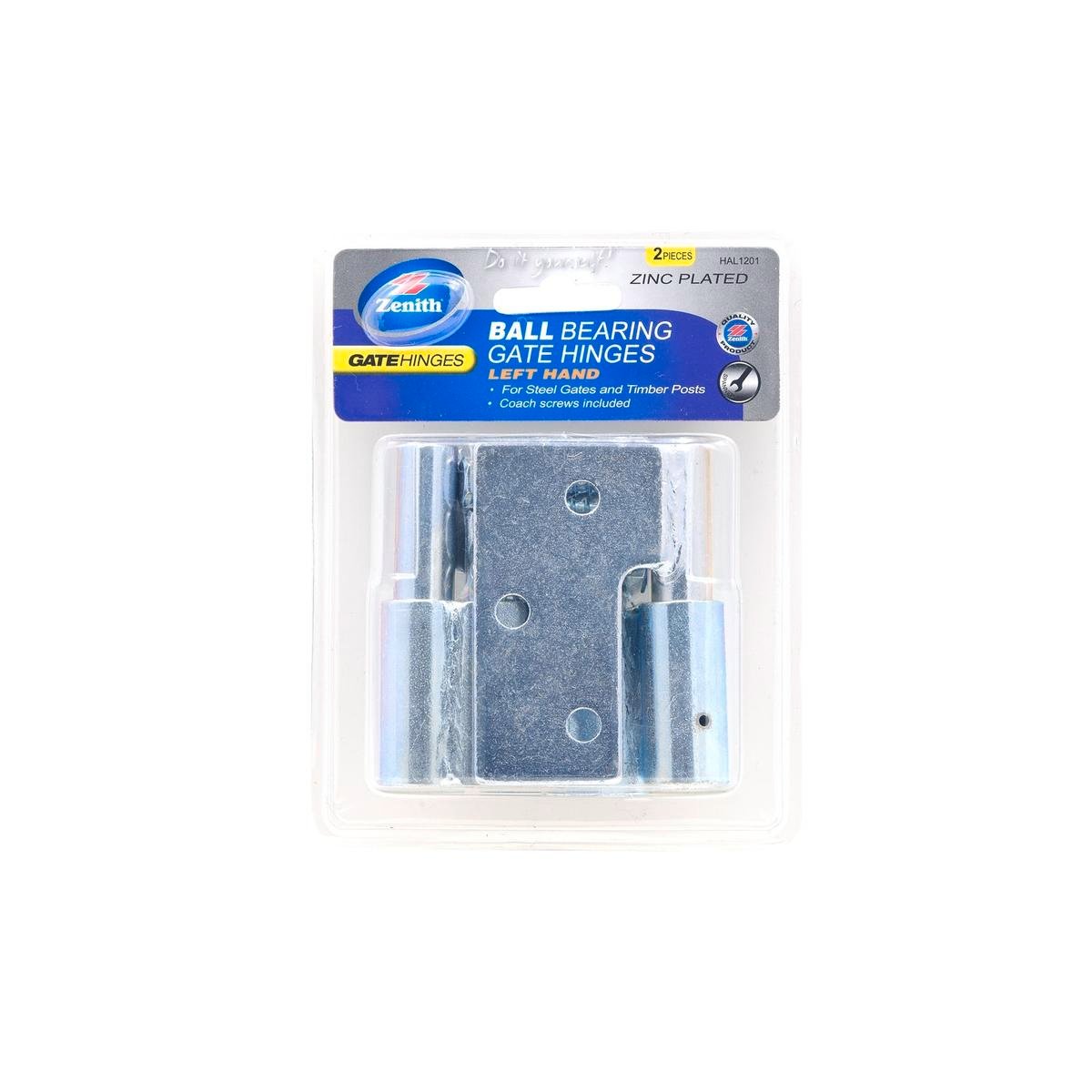 Zenith Zinc Plated Ball Bearing Steel-to-Timber Gate Hinge - Left Hand, 2 Pack