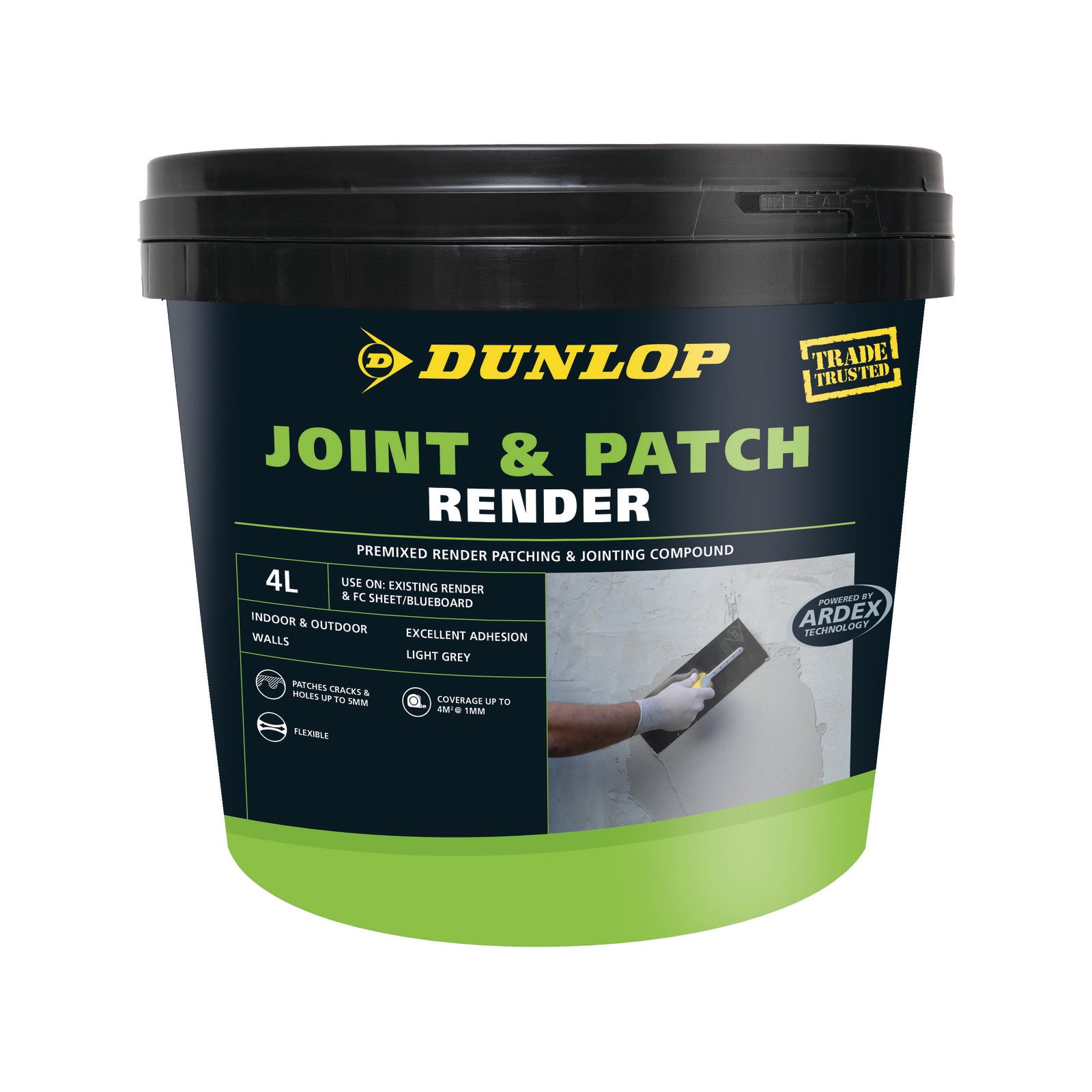 Dunlop Render Joint and Patch Mortar 4L, Ready-Mixed Jointing & Patching